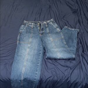 Blue Flare Wide Leg Jeans with Faded Wash “OG LOOSE”